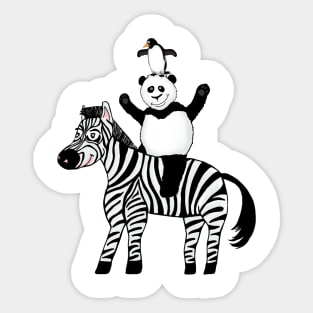 Black and white buddies Sticker